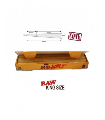 PACK 32 CONES RAW KING SIZE